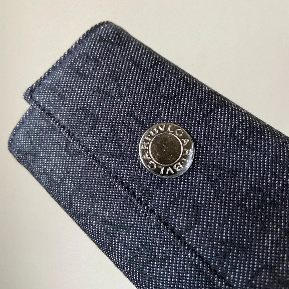 Bulgari canvas leather key wallet